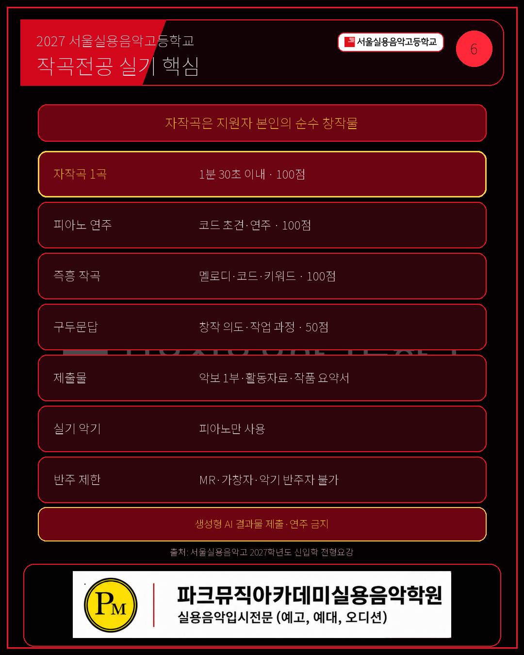 서울실용음악고등학교 작곡전공은 자작곡과 피아노, 즉흥작곡을 준비합니다